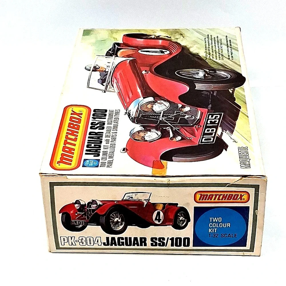 Vintage Matchbox Maquette 1:32 PK-304 JAGUAR SS/100 PARFAITEMENT  Emballage 1977